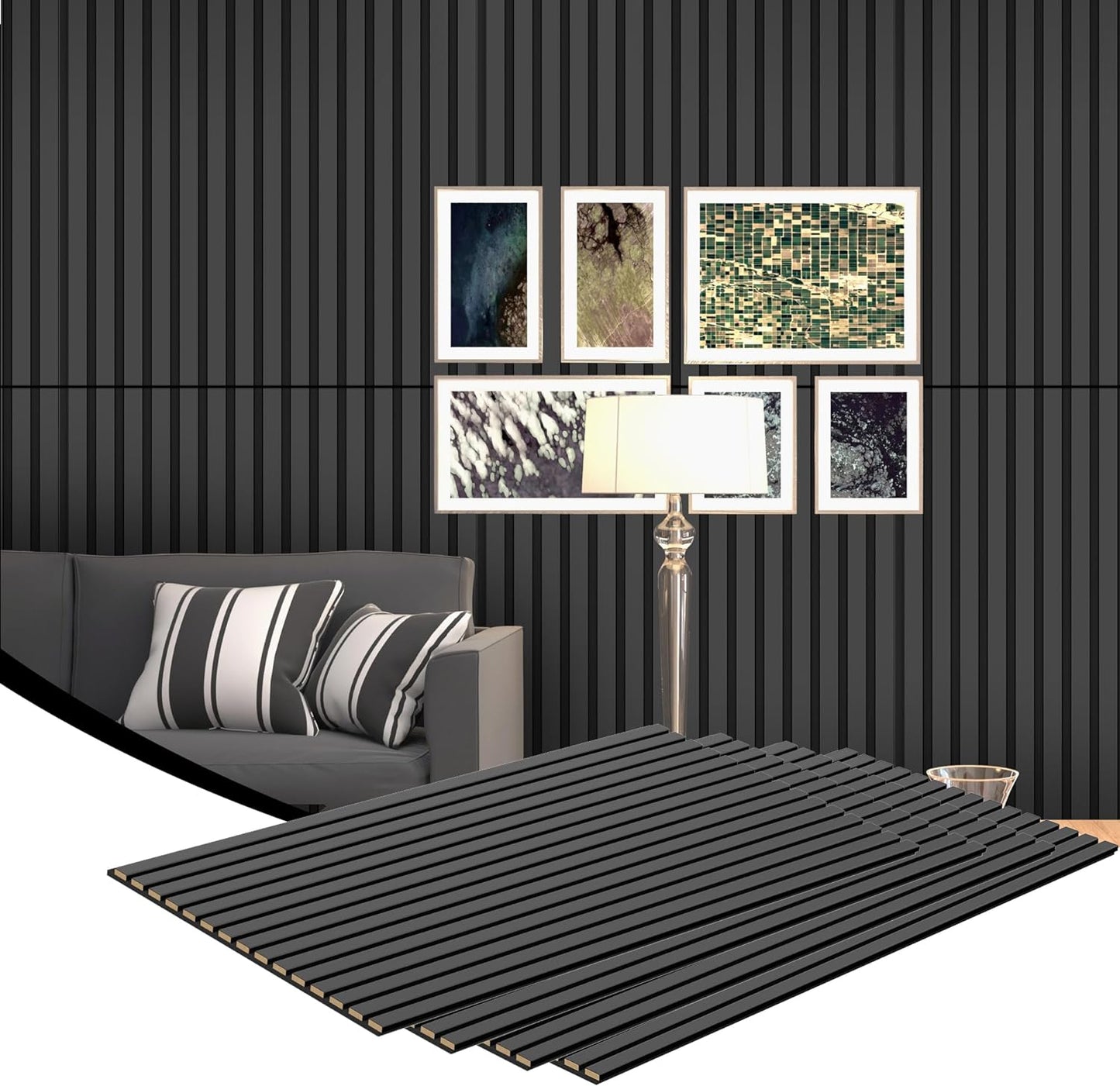 Acoustic Panels | 4 Pcs Soundproof Wall Panels 48" x 24.5" Wood Wall Panels 3D Sound Dampening Panels Wall Decoration